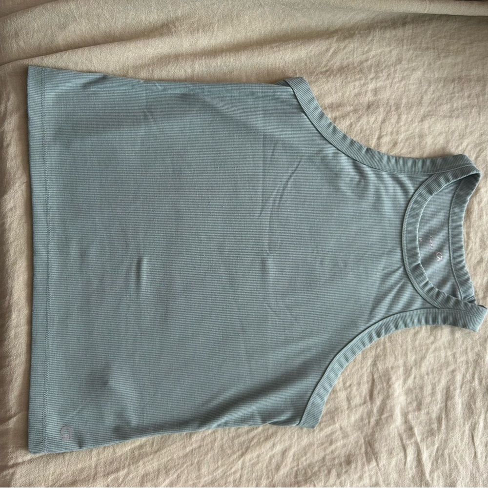 Sleeveless Ribbed Tank Top - sage green